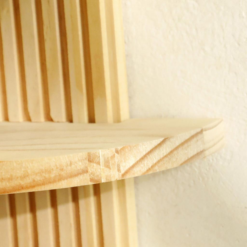 Arched Shape Wood Wall Shelf 3 Tiered Hanging Rack For Indoor Plant Decorative Display Organizers Easy Installation