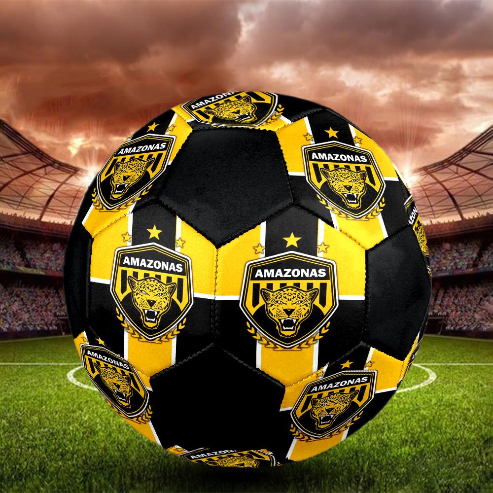 AMAZONAS FC Indoor Soccer Ball Colorful All Ages Size 5 Machine Stitched PVC Competition Ready Durable High-Bounce