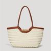 French Retro Woven Handbag With Lining Genuine Leather Handmade Woven Basket Ins Simple Style Women Shoulder Bag Underarm Bags