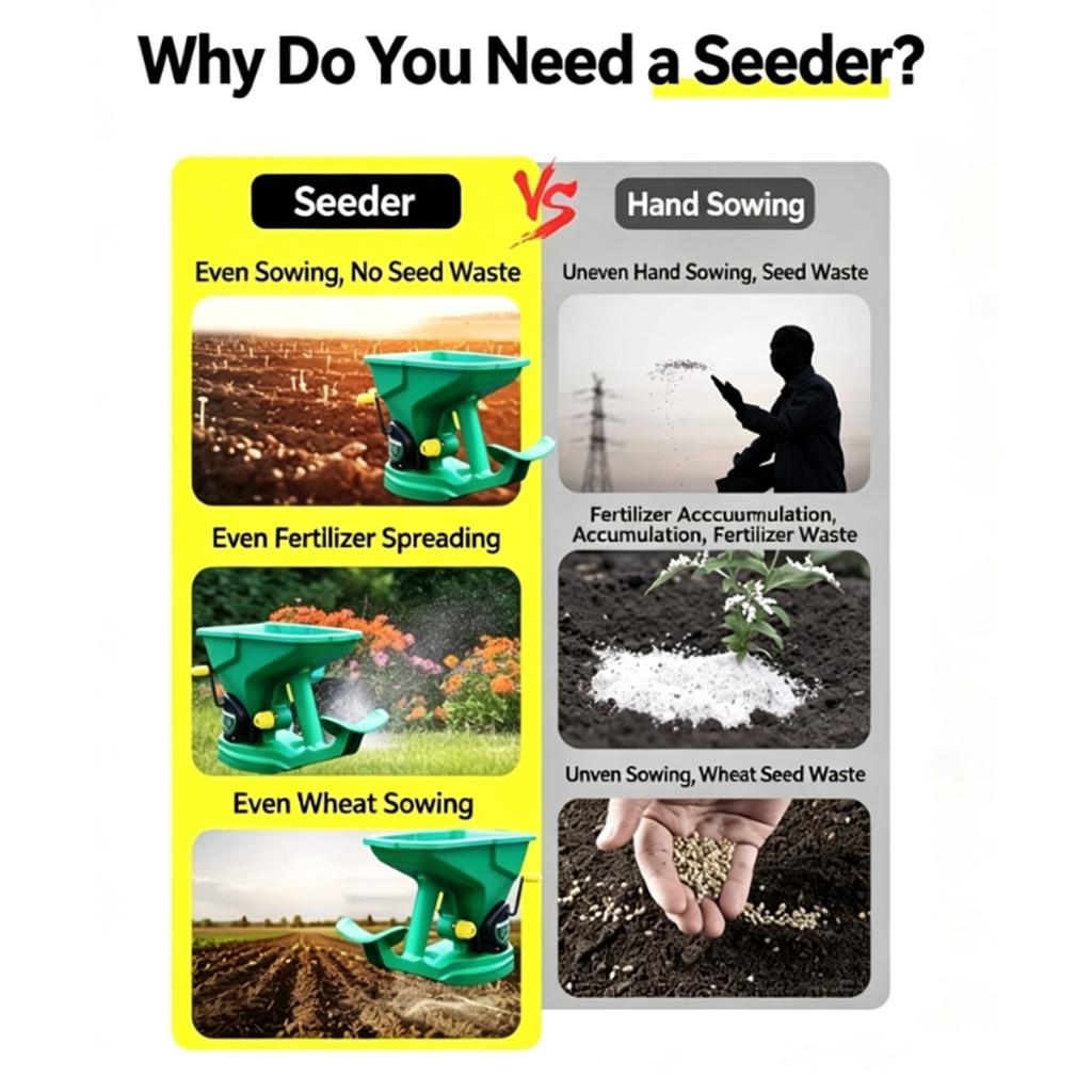 Handheld Grass Seed Spreader Manual Lawn Seeder for Corn Fertilizer Automatic Garden Sowing Portable Granular Spreader Planter
