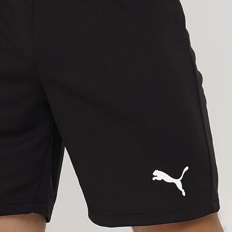 Puma Logo Print Football Training Shorts Men Bottoms Black 657538-03