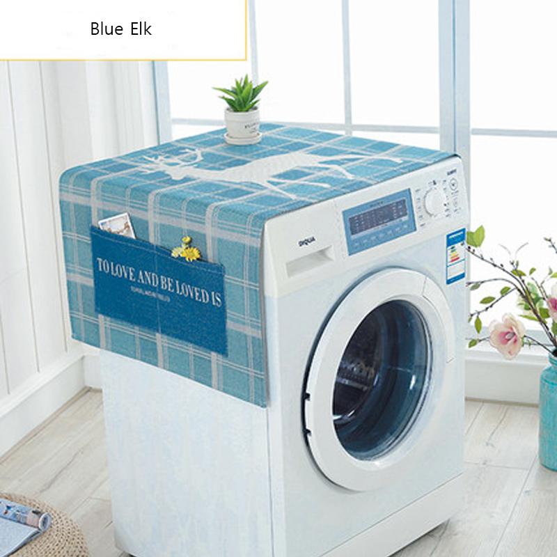 Geometric Cotton Linen Waterproof Dust Covers Washing Machine Covers Refrigerator Organizer Fridge Dust Cover Home Decor Lavador