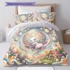 Anime Easter Pokemon Pattern Bedding Quilt Set Quilt Cover Pillowcase Home Decoration Birthday Gift (1 * duvet cover + 2 * pillowcase, without core)