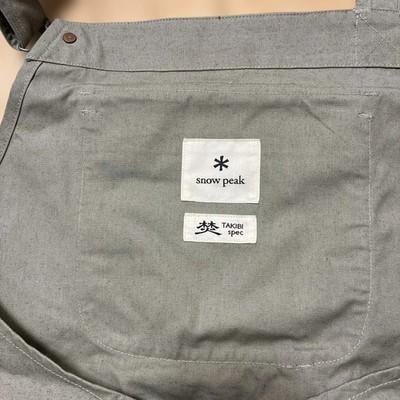 Snow Peak TAKIBI Canvas Apron Khaki AC-22SU101KH Fire Resistant Cotton