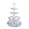 12/10/8/6.5in Round Bone china Tableware European Blue Floral Pasta Plate Ceramic Salad Plate Dinning Plates