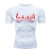2D printed T-shirt men's summer two-piece sportswear running T-shirt elastic quick-drying sports top sports fitness shirt men's