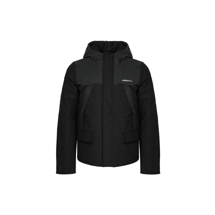 adidas neo Splicing Stay Warm Sports hooded down Jacket Black Men s EI4440 L