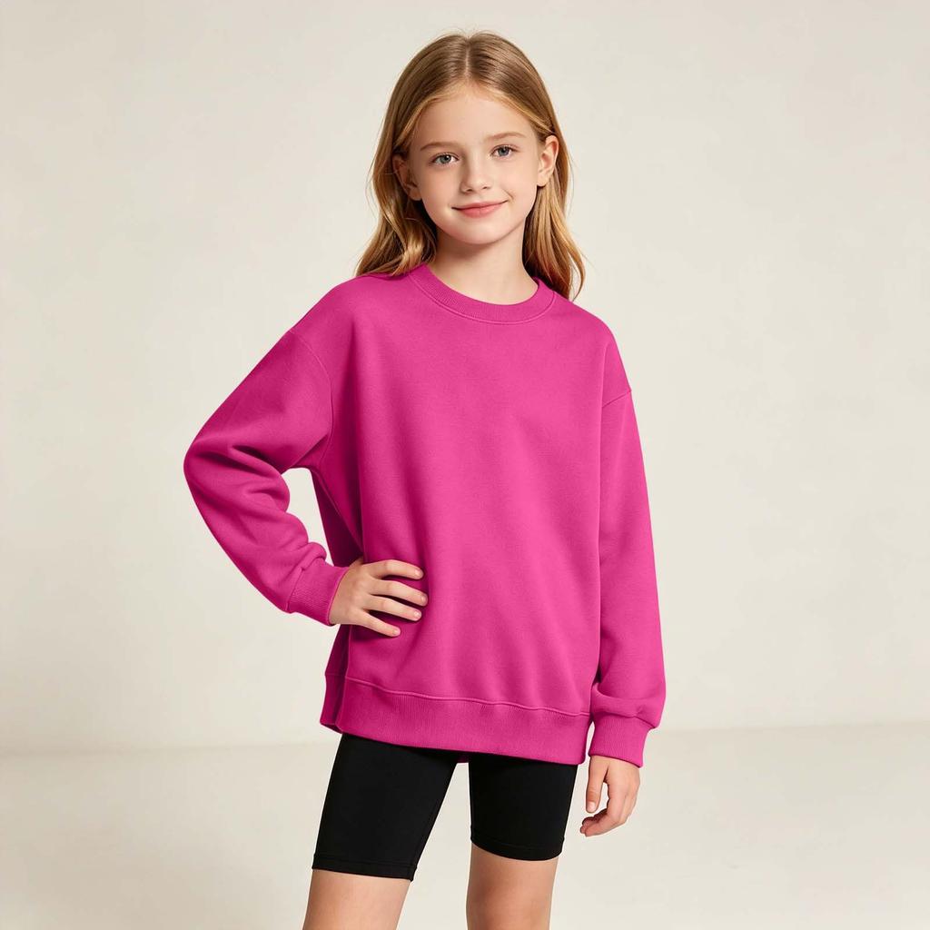 T-shirt a manica lunga unisex per bambini in cotone, colore, morbida, strato interno, maglietta per l'uso quotidiano