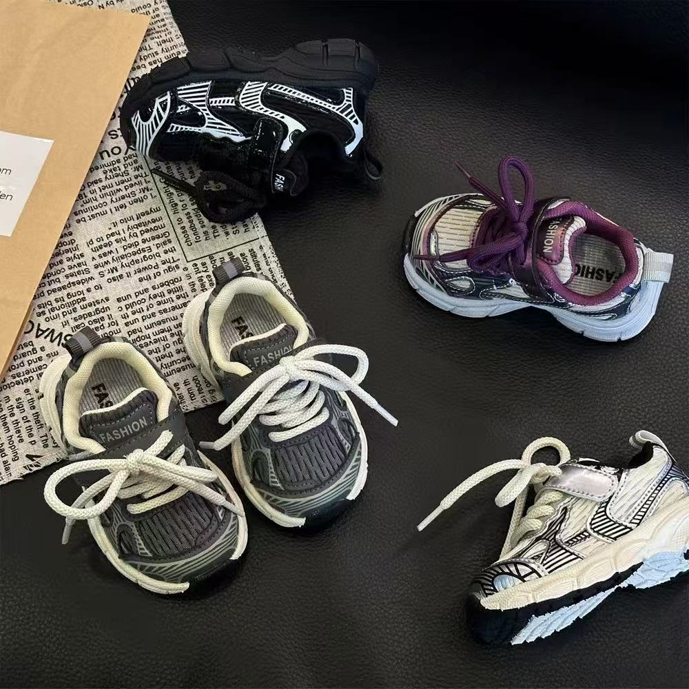 Korean Children's Sports Shoes Spring New Children's Dad Shoes Boys and Girls Soft-soled Toddler Shoes Medium Children's Fashion Trendy Shoes