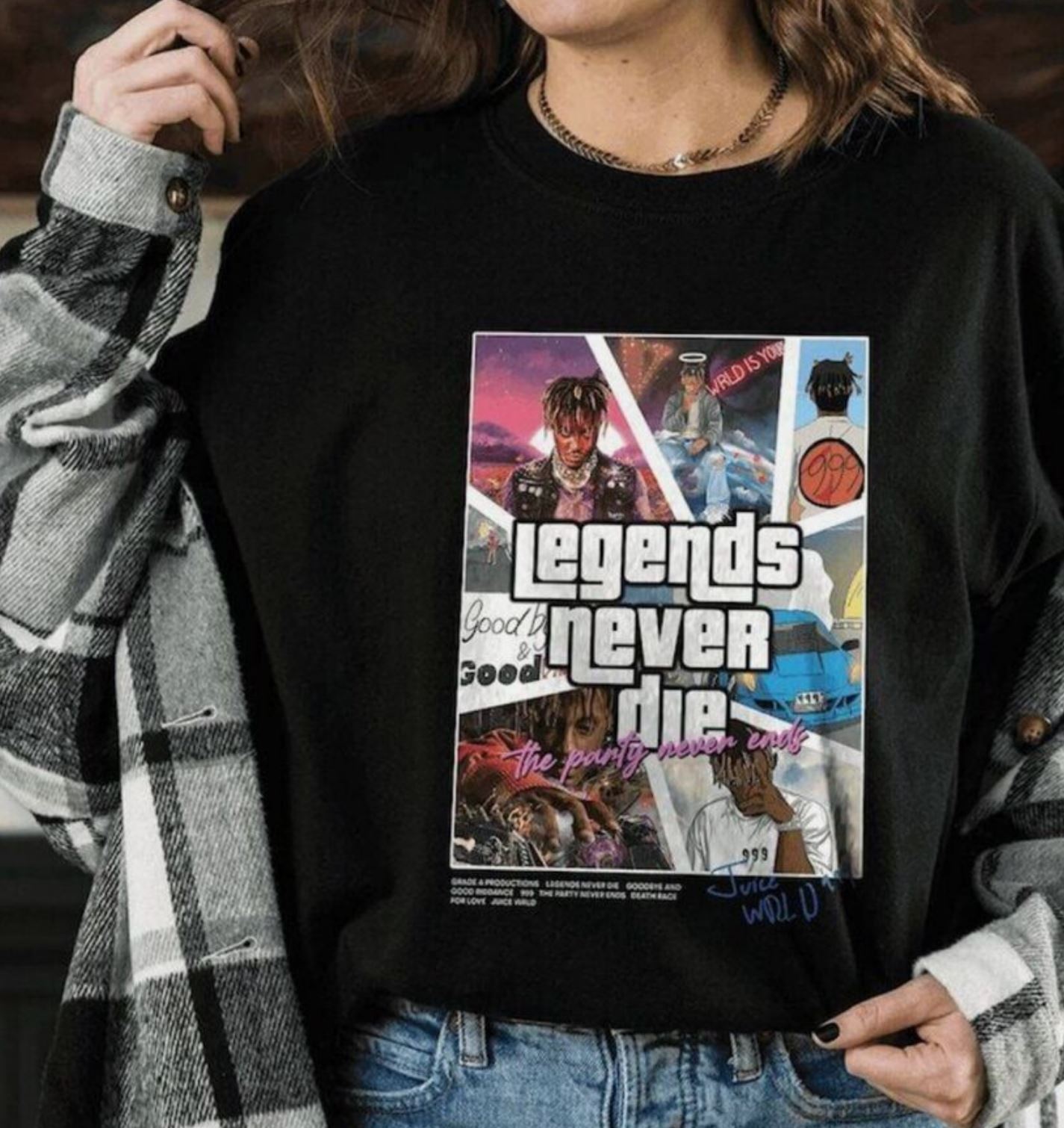 Juice Wrld 999 Hip Hop Rapper Jarad Shirt Anthony Higgins Legends Never Die XXL
