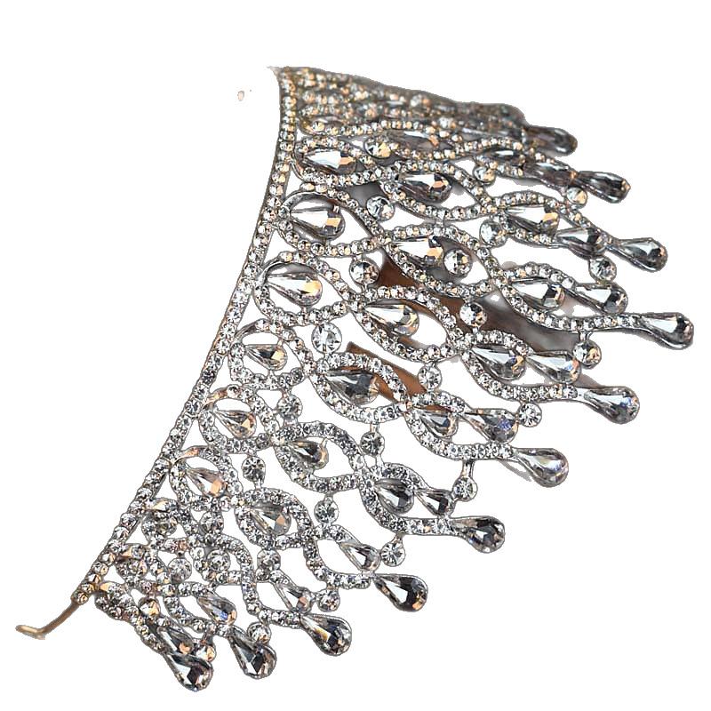 European and American Bride's Large Crown Luxurious Baroque Crystal Headwear  Birthday Crown Ball Beauty Pageant  Award Ceremony and Hair Crown