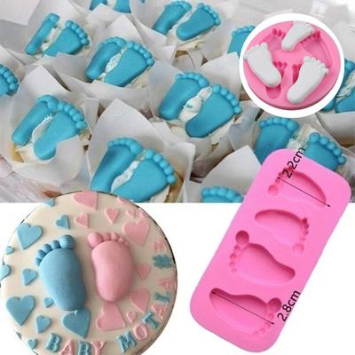 3 Size 3D Baby Feet Silicone Mold Chocolate Fondant Cake Decorating Baking Tool Bakeware Pudding Baking Paste Mold