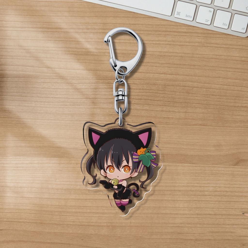Fire Force Acrylic Cartoon 6cm Anime Pendant Keychains Holder Car Key Chain Key Ring Phone Bag Hanging Jewelry Gifts Accessories