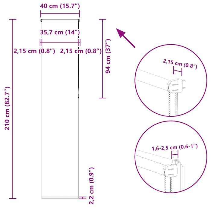 VidaXL Blackout Roller Blind Fabric Width 35.7 Cm Polyester, Day and Night Blind, Kitchen Blind, Blind 4011558