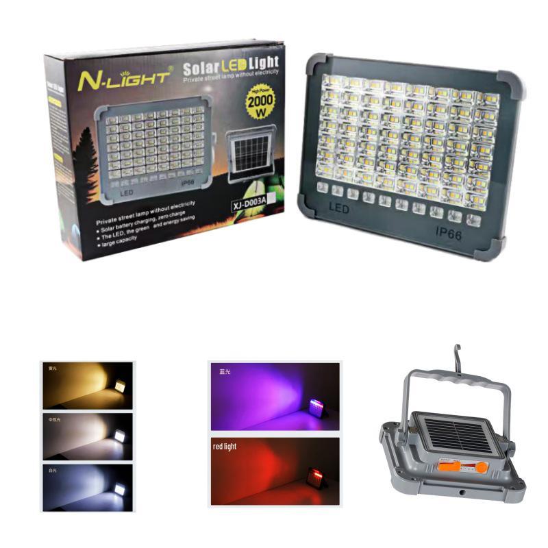 Super Bright Waterproof Solar Floodlight: Portable Outdoor Light for Camping & Emergencies