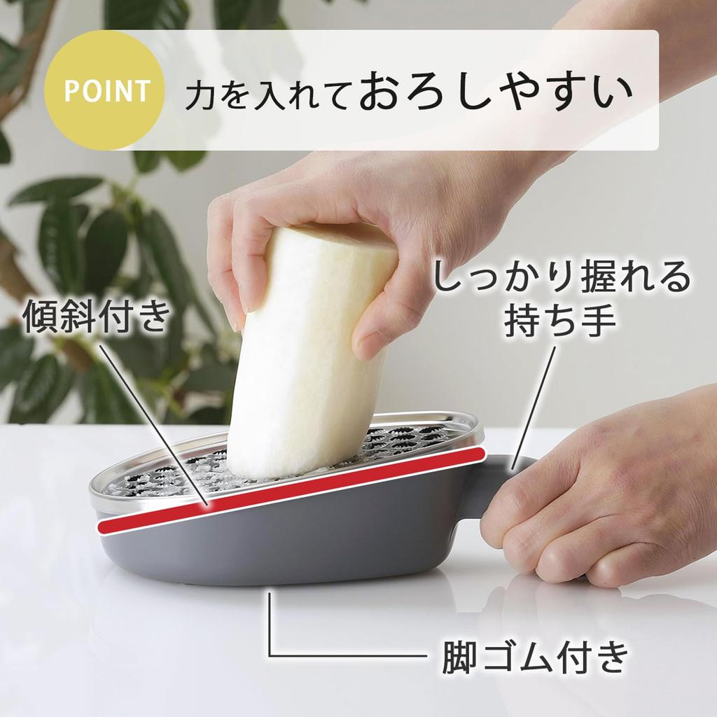 Shimomura Kihan Daikon Grater with Drainer in Crunchy texture Slanted so you can grate with light force Two types of grating mizore grilled fish