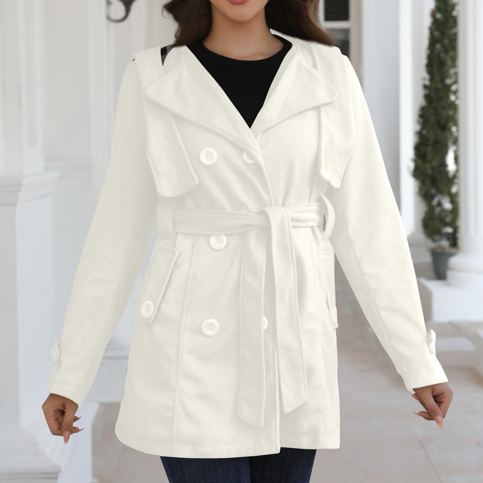 

Женская мода повседневная клетчатая куртка из твида с капюшоном XL белый