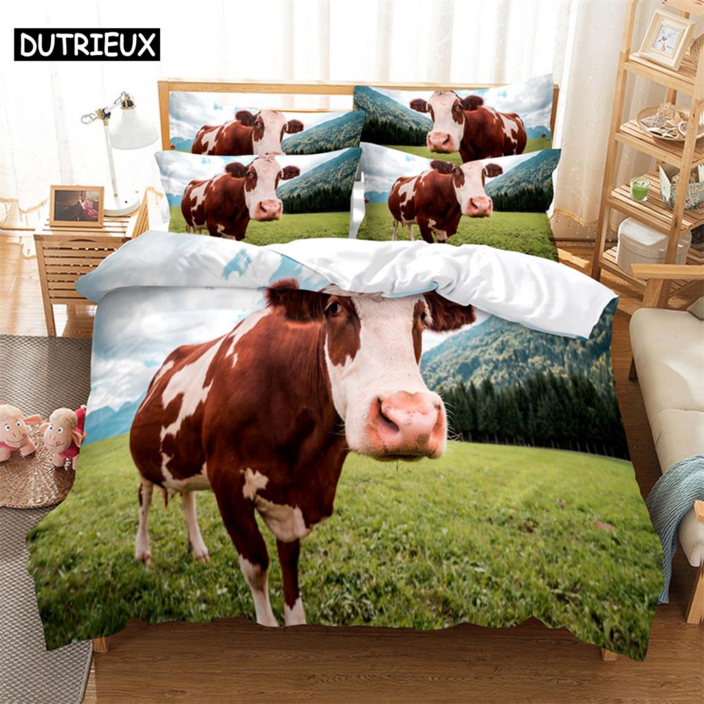

Cows Bedding Set Duvet Cover Set 3d Bedding Digital Printing Bed Linen Queen Size Bedding Set Fashion Design bed cover set (135x200cm)&set