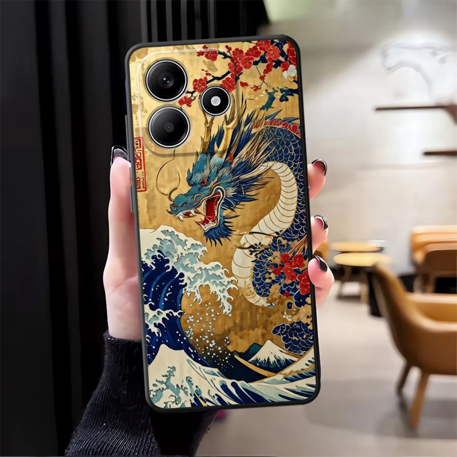 

Cartoon Retro Dragon Phone Cover Case for Xiaomi Redmi Note 14 12C 13C 9 8 7 12 11 A3 A1 K80 13 Pro Plus 14C A4 A5 10 K40 A2 A1 Redmi K40