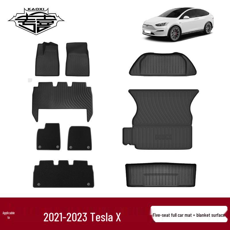 Waterproof TPE Floor & Trunk Mats for 2022 Tesla Model X (LHD & RHD)