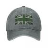 Green Distressed Union Jack Baseball Cap Hats On Offer Sunscreen Unique Hats Western Hat Designer Unisex Womens