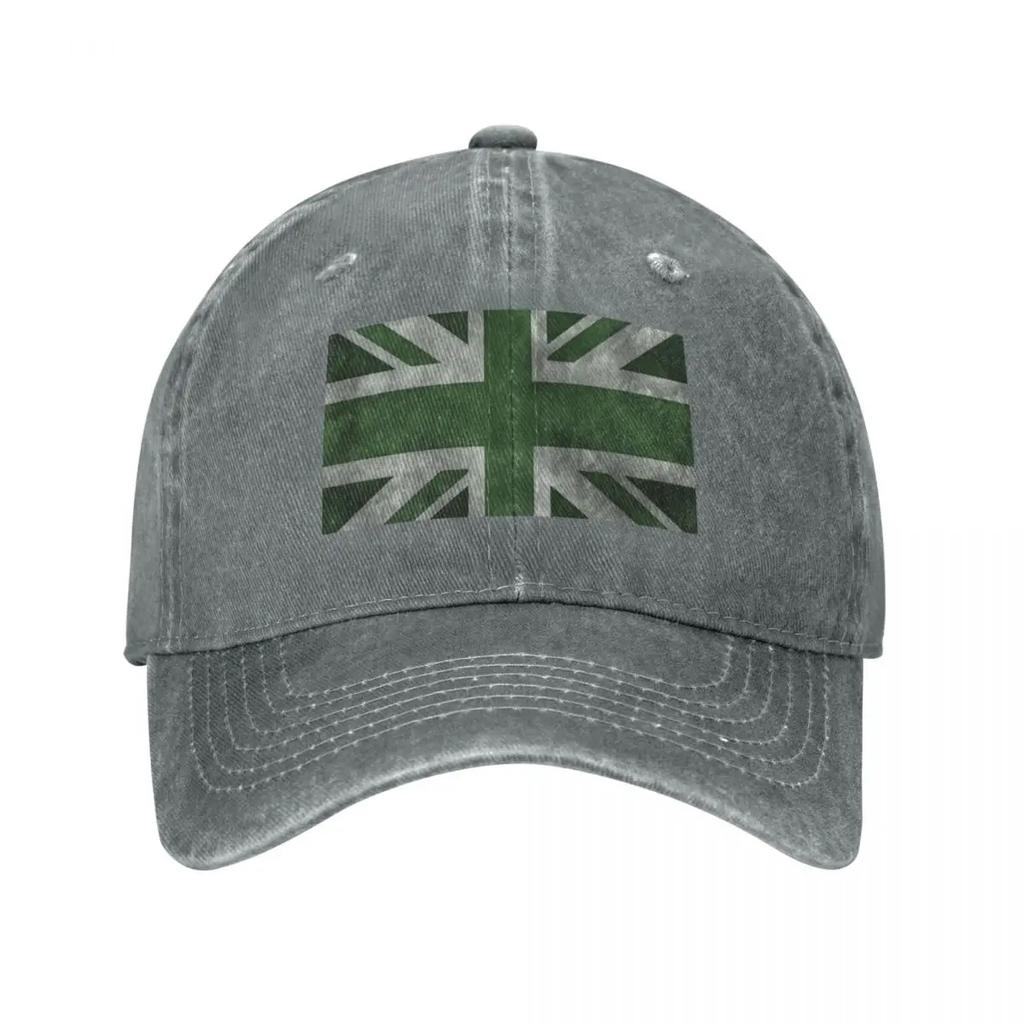 Green Distressed Union Jack Baseball Cap Hats On Offer Sunscreen Unique Hats Western Hat Designer Unisex Womens