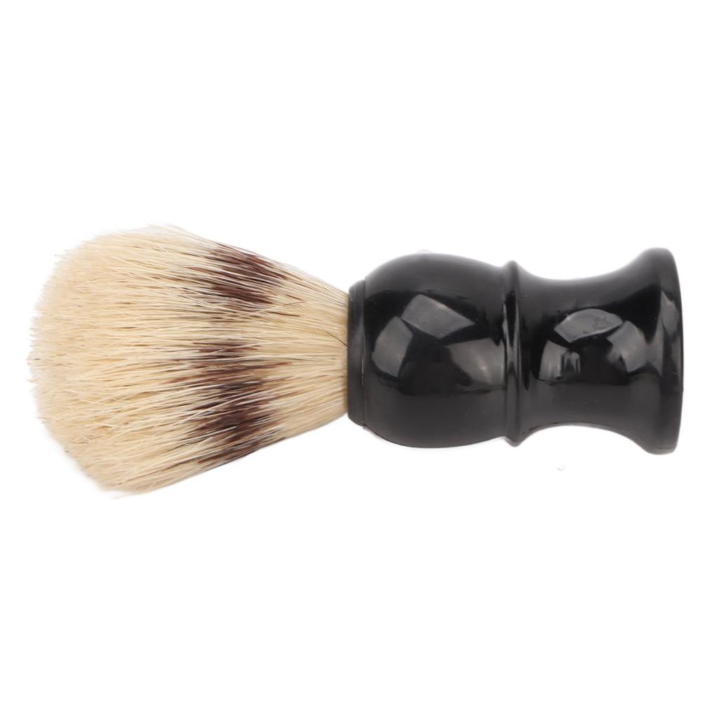 Shave Brush Men Small Portable Black Curved Handle Foaming Beard Cleaning Brush for Home Salon Travel