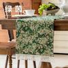 Bohemia Green Table Flag Vintage Flowers Dining TableKitchen Decoration Flag For Family Dining Table Vacation Christmas Party