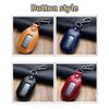 Luxurious Leather Zipper Square Home Car Key Holder Transparent Window Key Bag Case Wallet Key Chain Women Home Car Organizer