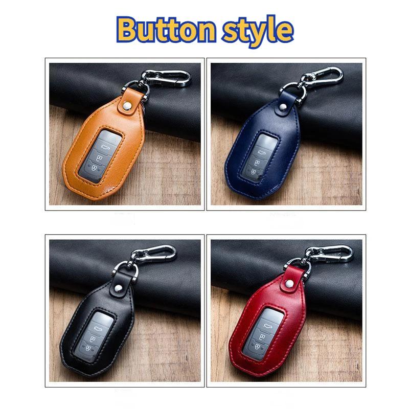 Luxurious Leather Zipper Square Home Car Key Holder Transparent Window Key Bag Case Wallet Key Chain Women Home Car Organizer