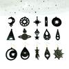 Astronomical Element Earrings Drop Glue Mold Diy Planet Moon Star Keychain Mold Ornament for Key Pendant Silicone Mold