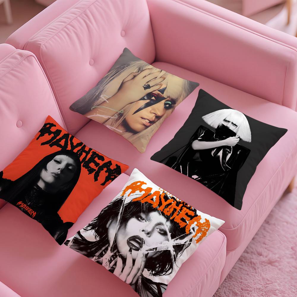 L-Lady SINGER G-gaga Pillow Case Pattern Printing Pillowcase Living Room Sofa Cushion Cover Bedroom Room Decor