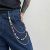 Jeans Chain Punk Belt Chain Zinc Zinc Zinc Alloy Pants Chain Colorful Rhinestone Bead Waist Chain  Female