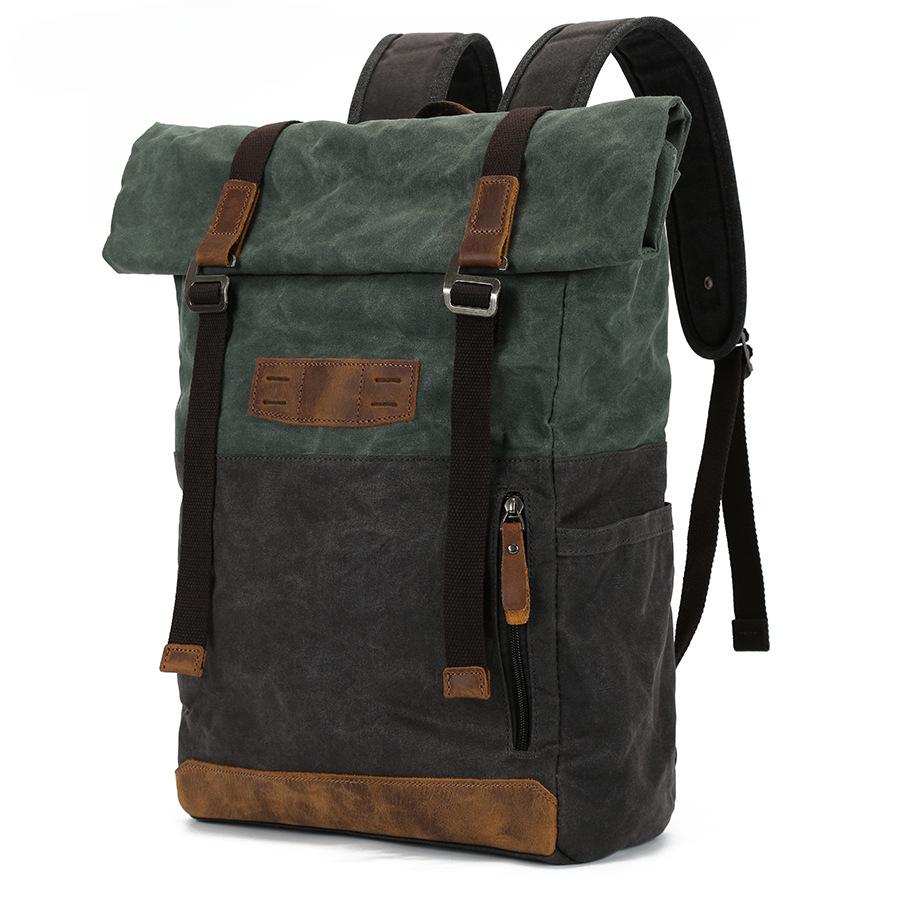 Vintage Bag Oil Wax Canvas Backpack