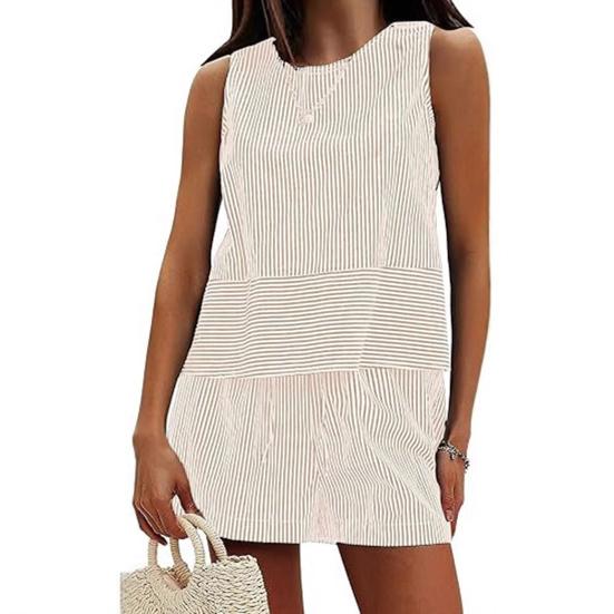 

Женские летние комплекты из 2 предметов: майка без рукавов, шорты, повседневные полосатые спортивные костюмы, комплект для отпуска на пляже S легкие хаки