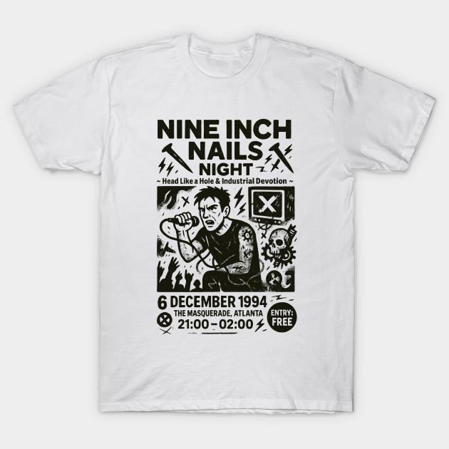 

Men Black Print T-shirt Nin // Night Live No-Cut Transfer Paper Print Cotton Tshirt L