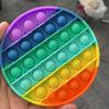 Rainbow Push Pop Bubble Sensory Fidget Toys Autism Needs Squishy Stress Reliever Toys