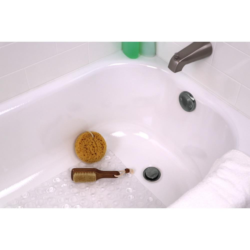 Non-Slip Vinyl Bathtub Mat with Suction Cups Textured Droplets Comfort Safe Shower and Bath Experience Easy Clean Regular Fit