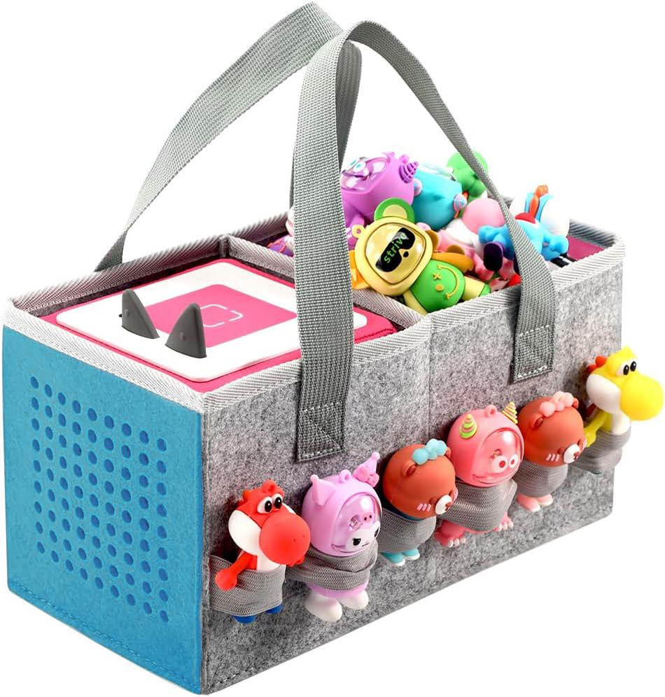 

Carrying Case for Toniebox Starter Set and Tonies Figurines, Travel Felt Cloth Musical Toy Folding Bag for Toniebox Accessories