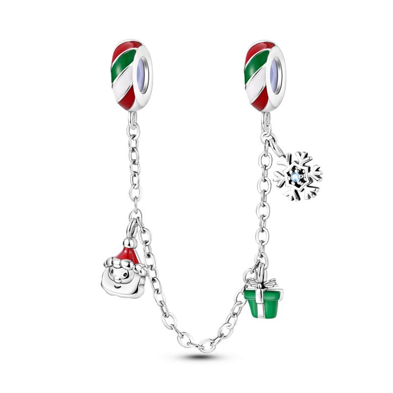Original Kupfer Charms Perle Weihnachtsmann Weihnachtsbaum Schleife Anhänger Passen Frauen Mädchen Armband DIY Schmuck Geschenk