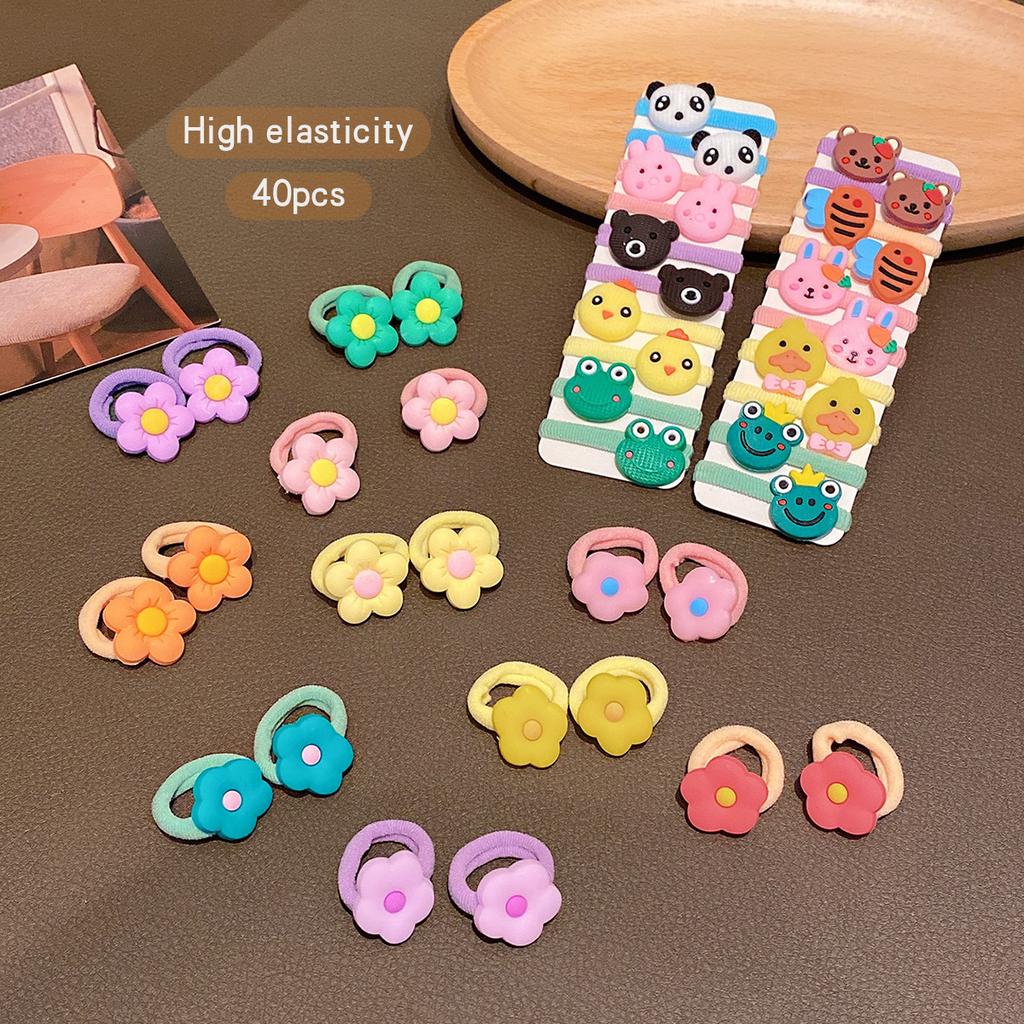 40 cute cartoon rubber bands and sweet wind-driven hair accessories suitable for daily use