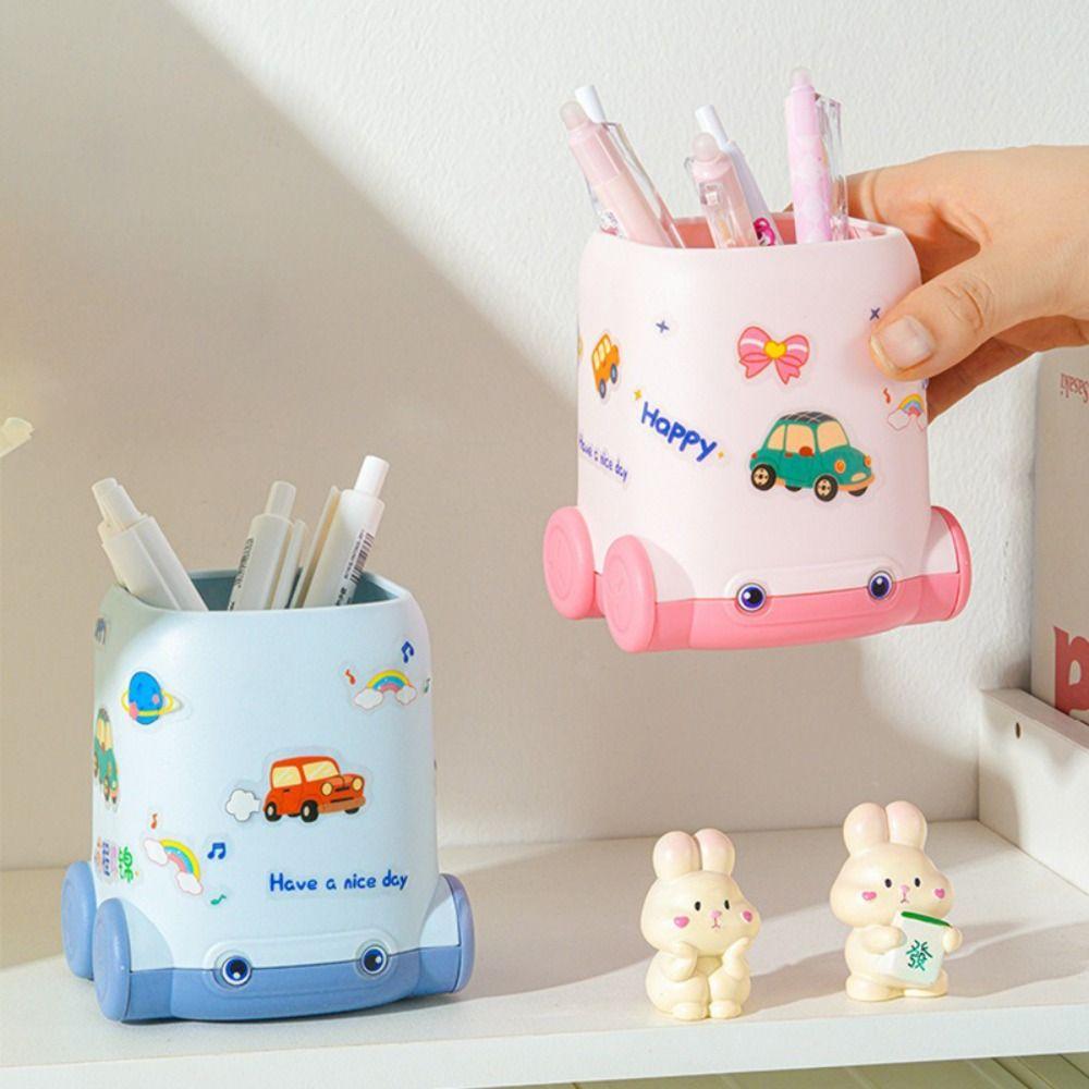 Multifunctional Pen Container Car Shape Stationery Storage Bucket Desktop Organizer  Back To School