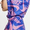 Nike Logo Print Hooded Long-Sleeve Sports Jacket Kids Outerwear Blue CJ7426-433