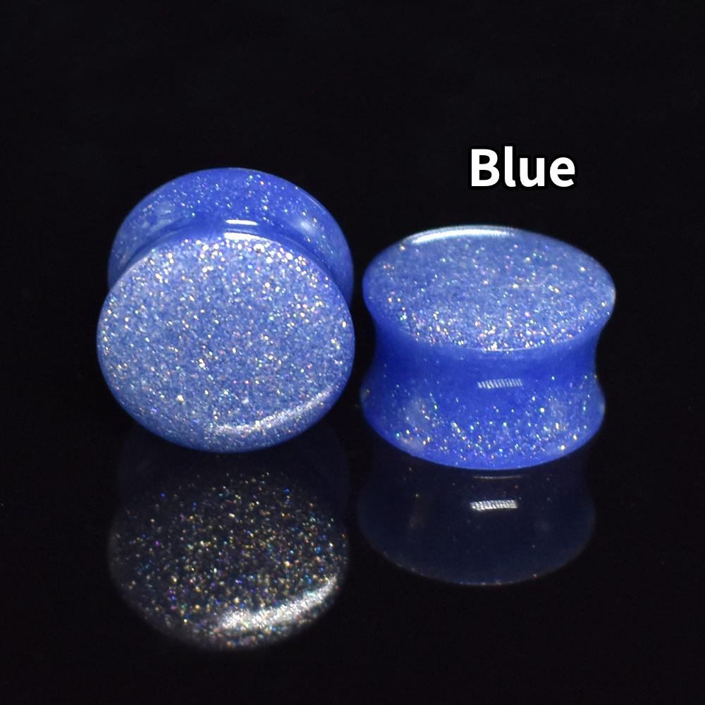 6-50mm Solid-colored Twinkle Acrylic Ear Tunnels Plugs Stretchers Expander Double Flared Flesh Tunnels Ear Piercing Jewelry