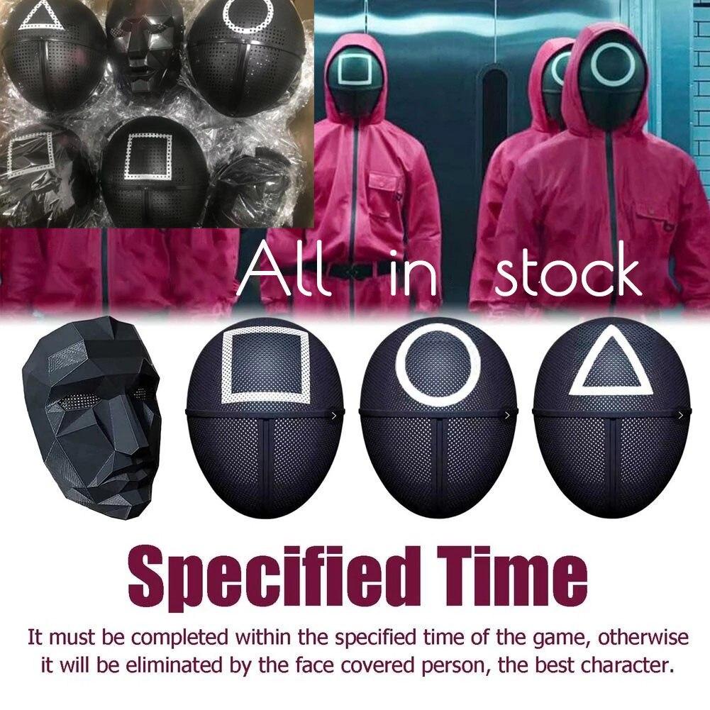 Buy Squid Game Mask Toy Triangle Square Circle Boss Plastic Mask Red Hood  Man Headgear Costume Props Adult Disguise Mask Toy at affordable prices —  free shipping, real reviews with photos — Joom