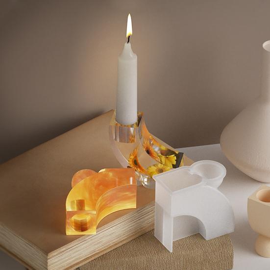 Silikonová forma na svícny pro DIY aromaterapeutické svíčky Opakovaně použitelná Nepřilnavá Forma na výrobu ručních svíček Dekorativní Domácí Stolní Dekorace Dárky
