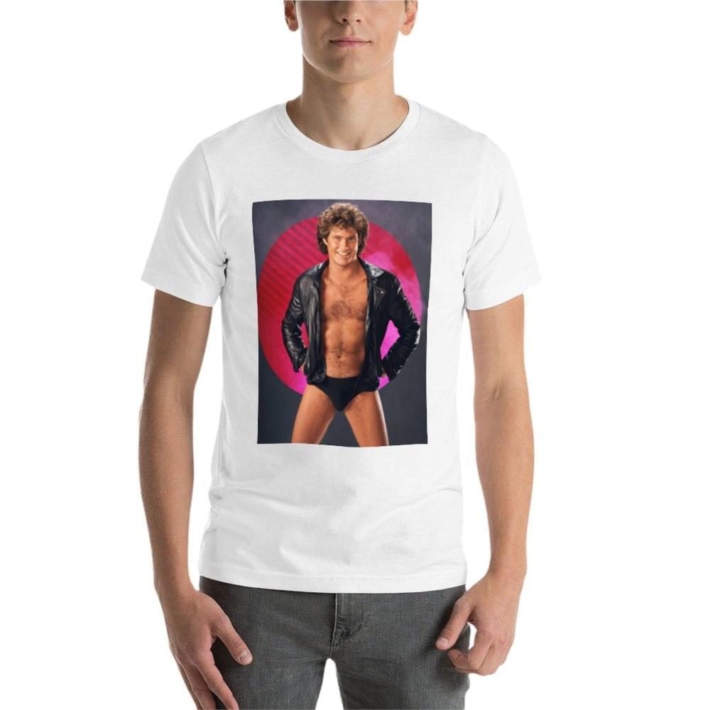 David Hasselhoff Vintage Tshirt Summer Clothes Quickdrying Funnys Plain Mens Clothing
