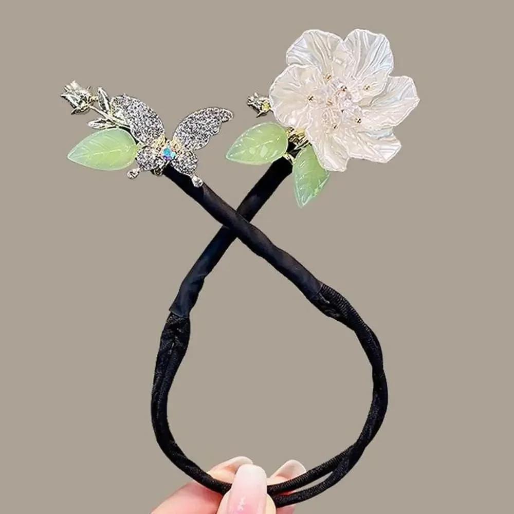 Whale Tail Rhinestone Flower Hair Clip Hair Bun Maker Bundle Lazy Hair Curler Hair Accessories Hair Styling Tool