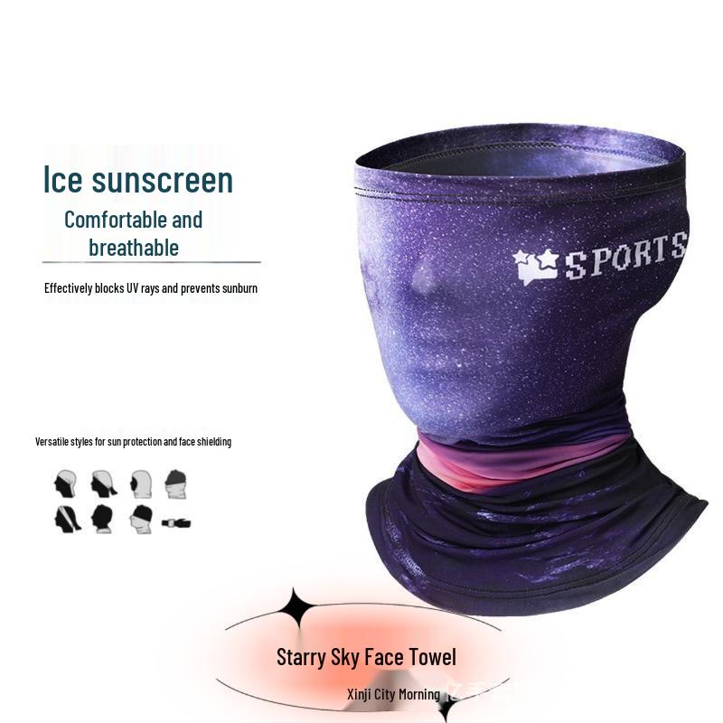 Men's Ice Silk Sun Protection Arm Sleeves & Face Mask for Outdoor Cycling & Sports
