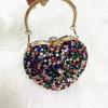 Luxus Herzform Diamant Kristall Abend-Kupplungstasche Steine Strass Mini-Handtasche für Hochzeitsfeier Schultertasche Griff